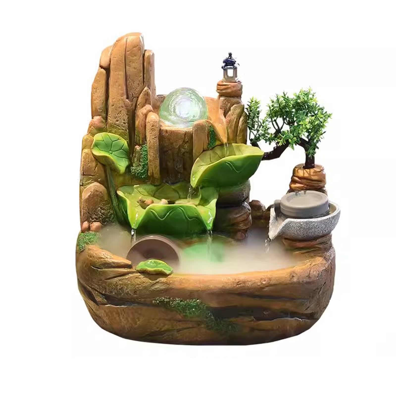 indoor Waterfall Rockery Flowing Water Tabletop Circulating Landscape Fountain Living Room Operation Office Decoration