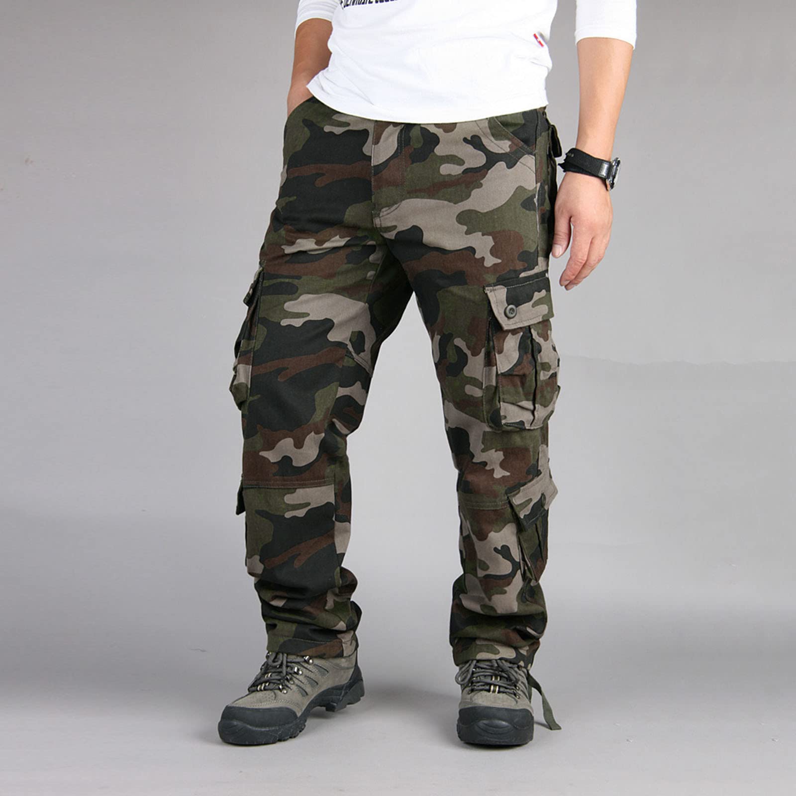Pantalones Hombre, Pantalones Informales Exteriores Hombre Monos con Múltiples Bolsillos Diseño Cómodo y Funcional para Actividades Diarias