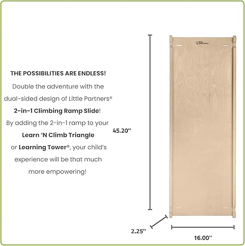 Miniatura 5 de Little Partners Learn 'N Climb - Triángulo de escalada de madera plegable para niños pequeños, escalador triangular plegable estilo Pickler con