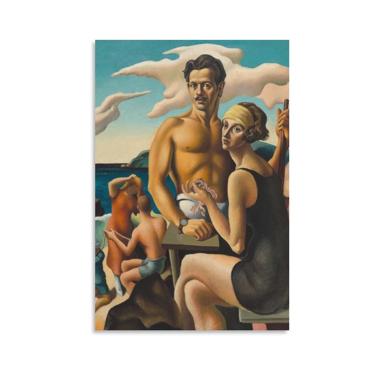 Thomas Hart Benton Self Portrait with Rita Canvas Wall Art Prints Poster Gifts Photo Picture Painting Posters Room Decor Home Decorative 08x12inch(20x30cm)