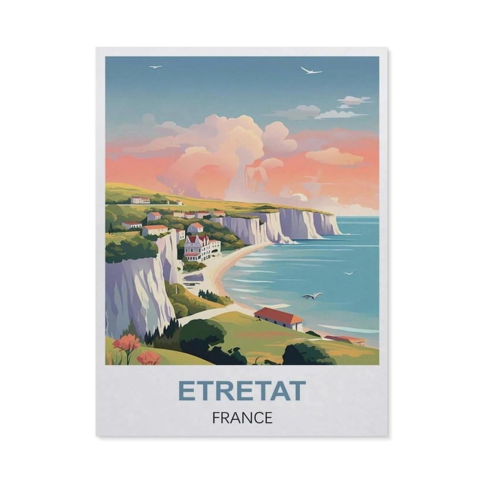 Vintage Metal Tin Sign，Etretat France(30x40cm）