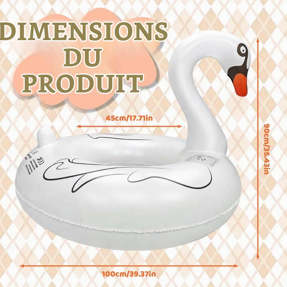 Gonflable Piscine avec Lumières Solaires, TGKYK 100cm Bouee Piscine, 6 Modes Bouee Piscine Adulte, Bouée Gonflable, Anneau Flotteur Gonflable pour Les Fêtes Aquatiques