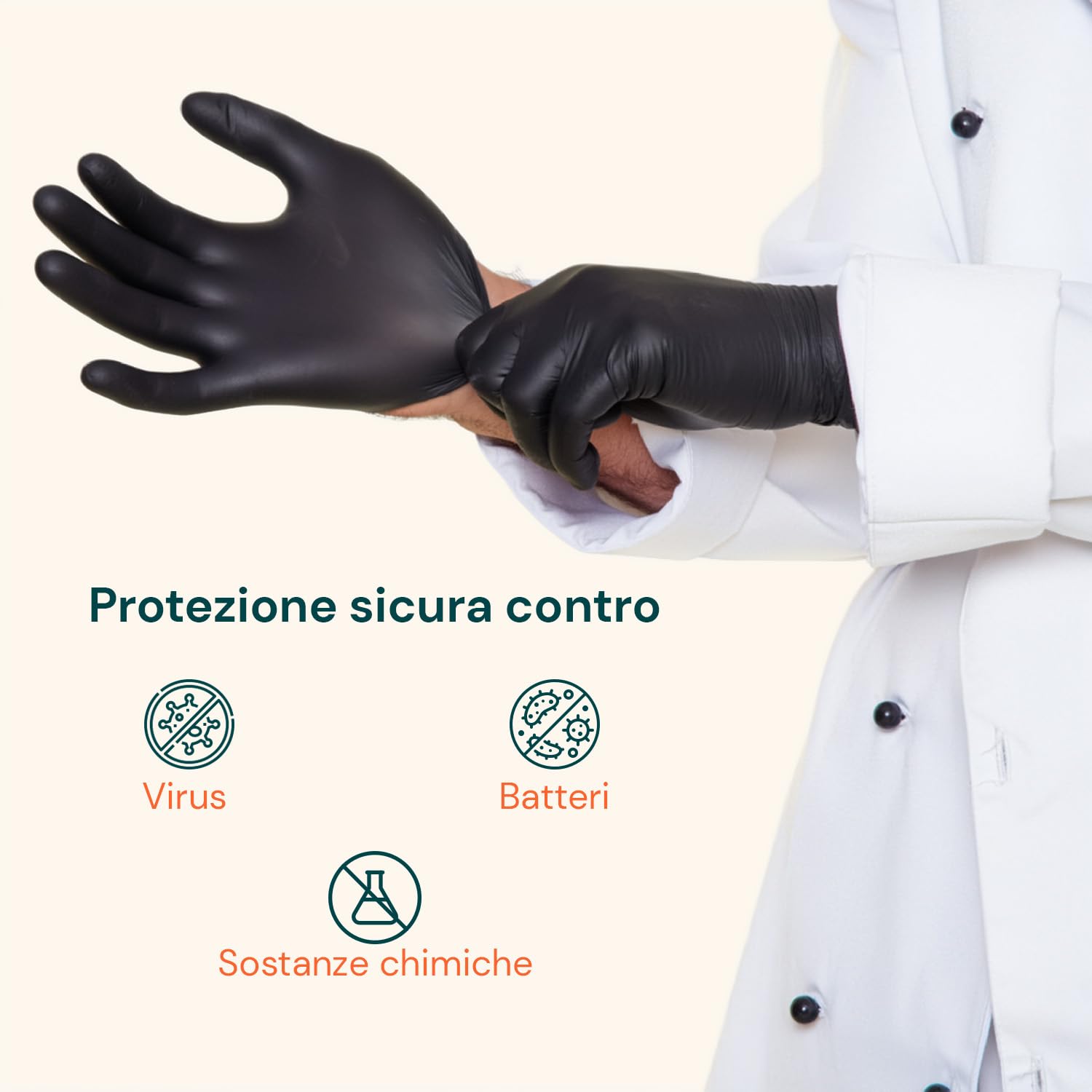 Avilia - Set 1000 Guanti Nitrile Neri Monouso Taglia L Senza Talco, Resistenti per Uso Professionale e Domestico, Presa Sicura, Facili da Indossare, Protezione Igienica per Estetica e Pulizie