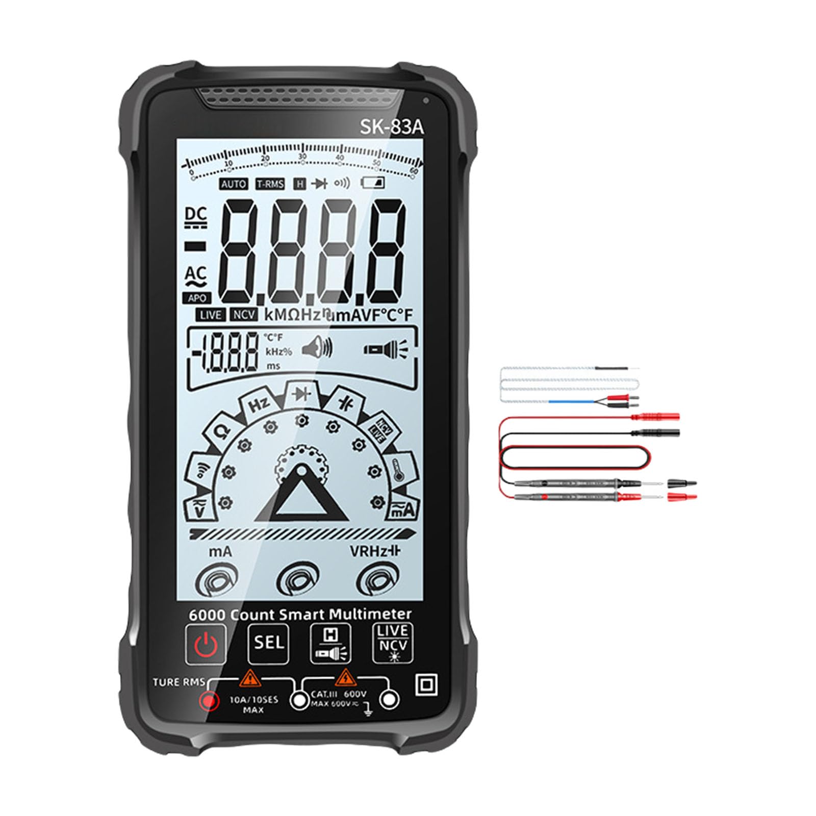Intelligent Digital Multimeter Touchscreens High Precisions Digital Multimeter Simple for Accurate Voltages & Current Testing High Precisions Multitester