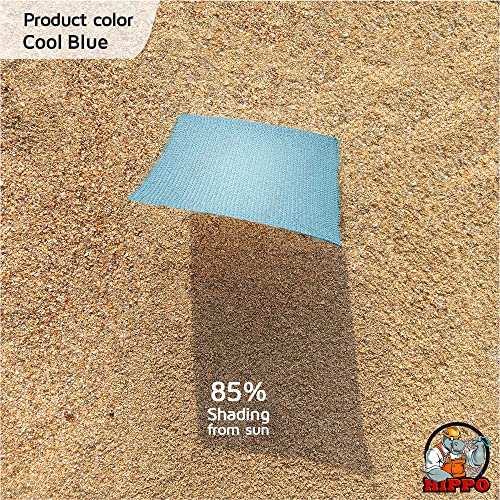 Image of HIPPO Triangle Shade Sail Affordable & Premium 150 GSM Sun Shade UV Block for Outdoor Car Parking Garden (Cool-Blue, 10FTX10FTX10FT)