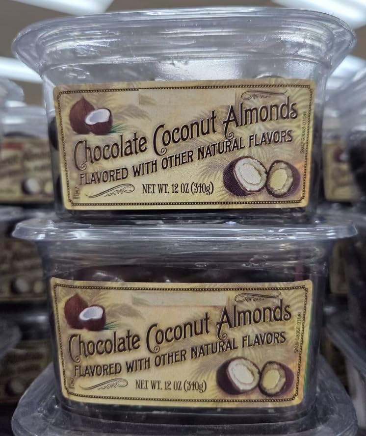 Trader Joe Chocolate Coconut Almonds 12oz 310g (Two Tubs)