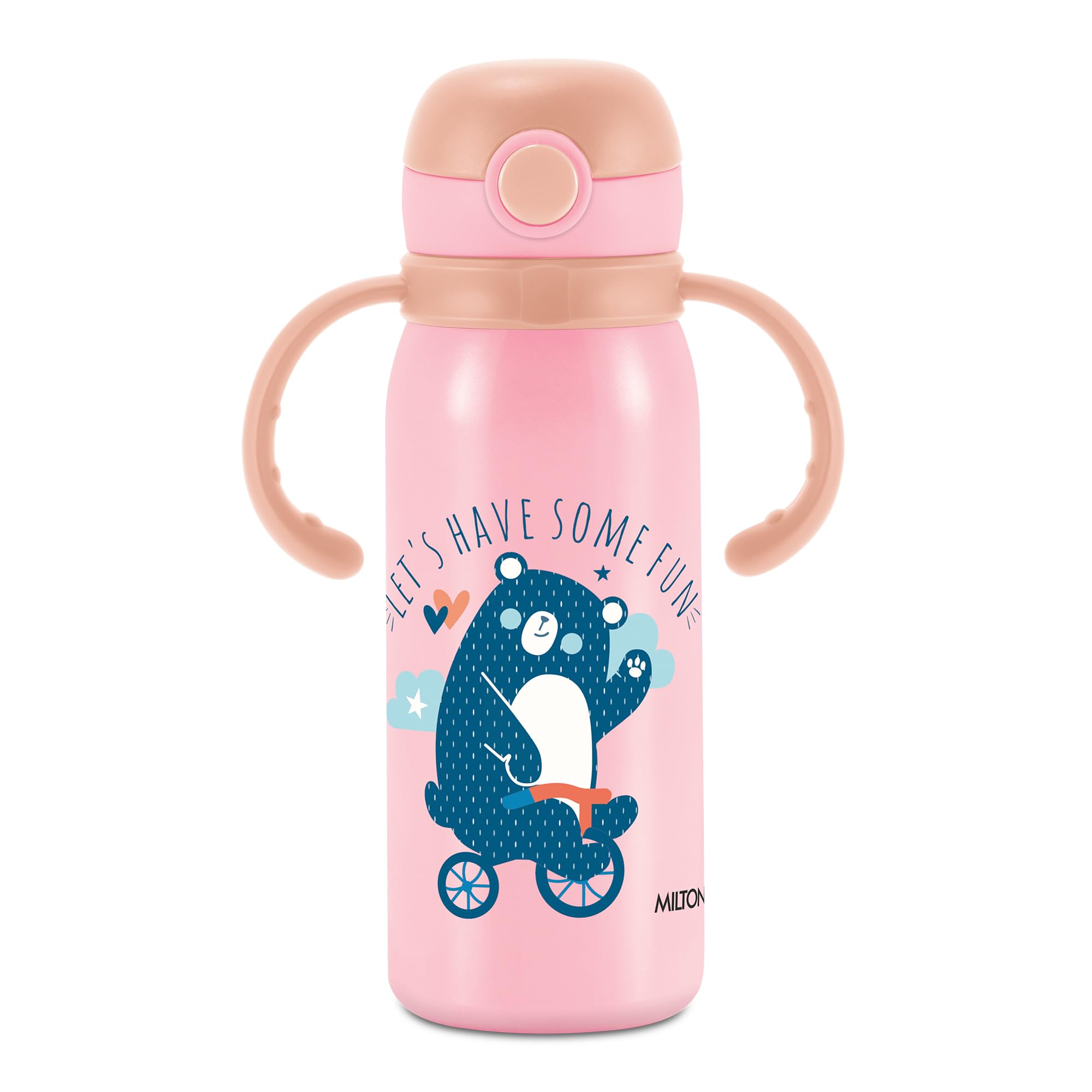 Milton Kiddo 450 Thermosteel Vacuum Insulated Water Bottle with Spout Lid and Straw, 1 Piece, 435 ml, Pink, Easy Grip, Leak Proof, Hot or Cold, School, Travel Bottle, Sipper Bottle for Kids (B0D5MN7VX9) Amazon Price History, Amazon Price Tracker
