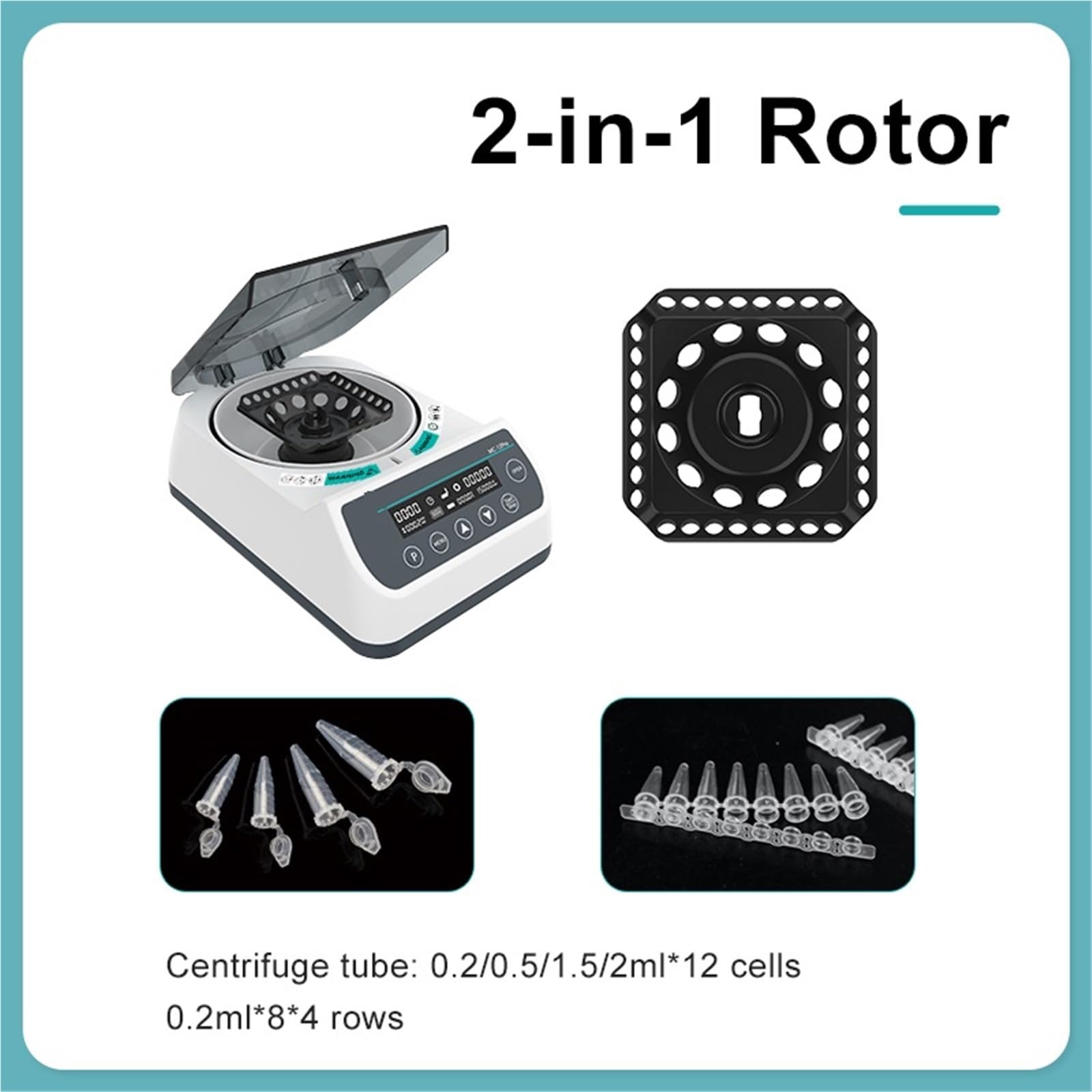 Centrífuga de sobremesa de laboratorio, Máquina Centrífuga PCR, Centrífuga Digital De Laboratorio De Alta Velocidad, 12000RPM, 0,2/0,5/1,5/2ml, Tubo Centrífugo MC-12Pro
