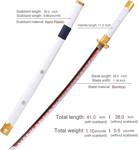 Miniatura 2 de Anime Sword 41 inch,Zorowado ichimonjiAnime Original Texture,for Role-Playing and Collection, with One Display Stand
