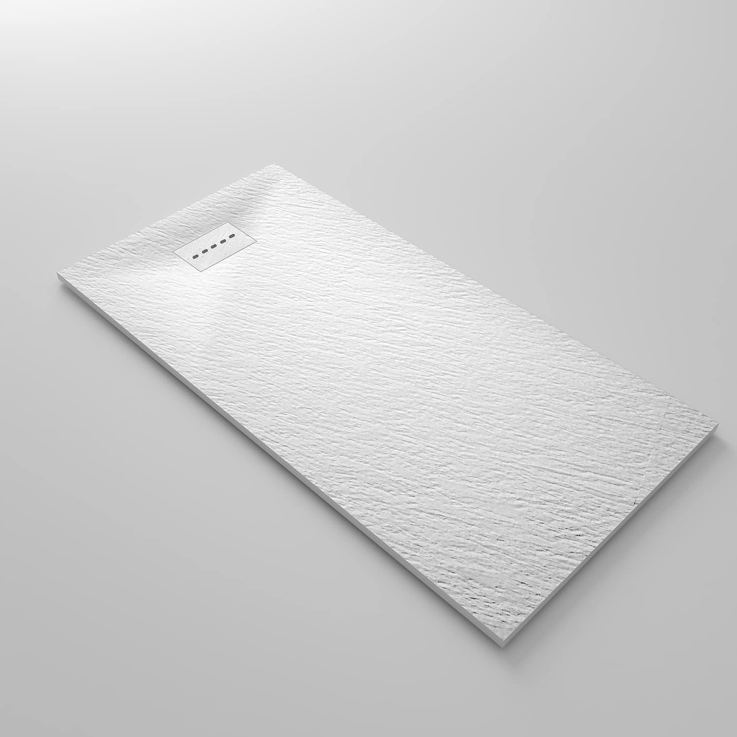 SONNI Brodzik prysznicowy o wyglądzie łupka, antypoślizgowa struktura, 160 x 90 cm, super płaski brodzik prysznicowy, dostępne wszystkie rozmiary, w zestawie syfon