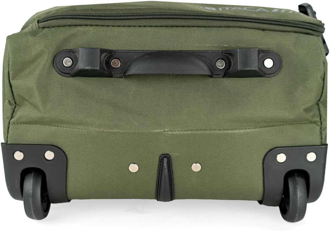 ITACA - Soft Suitcase On Wheels Suitcase Fabric Wheeled Travel Bag Luggage Cabin Suitcase Travel Suitcase Fabric Suitcase 23kg, khaki, Small