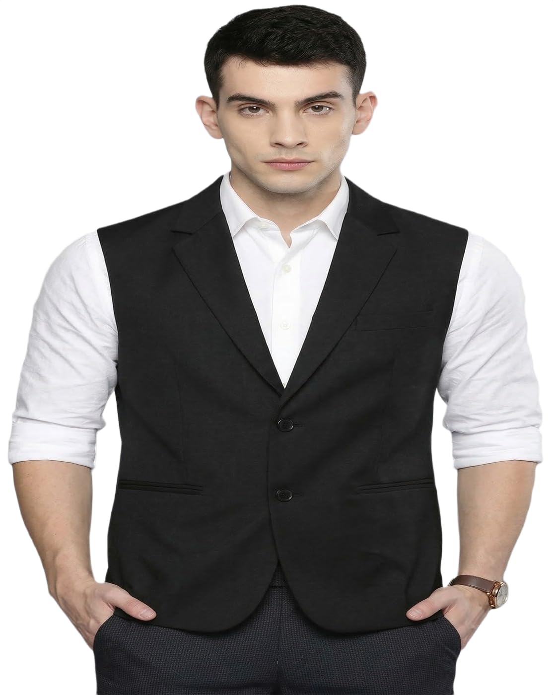 perfect productions Men's Formal Slim Fit Suit Vest – Classic Sleeveless Business Waistcoat for Wedding, Party, Prom, and Groomsmen-picture-42