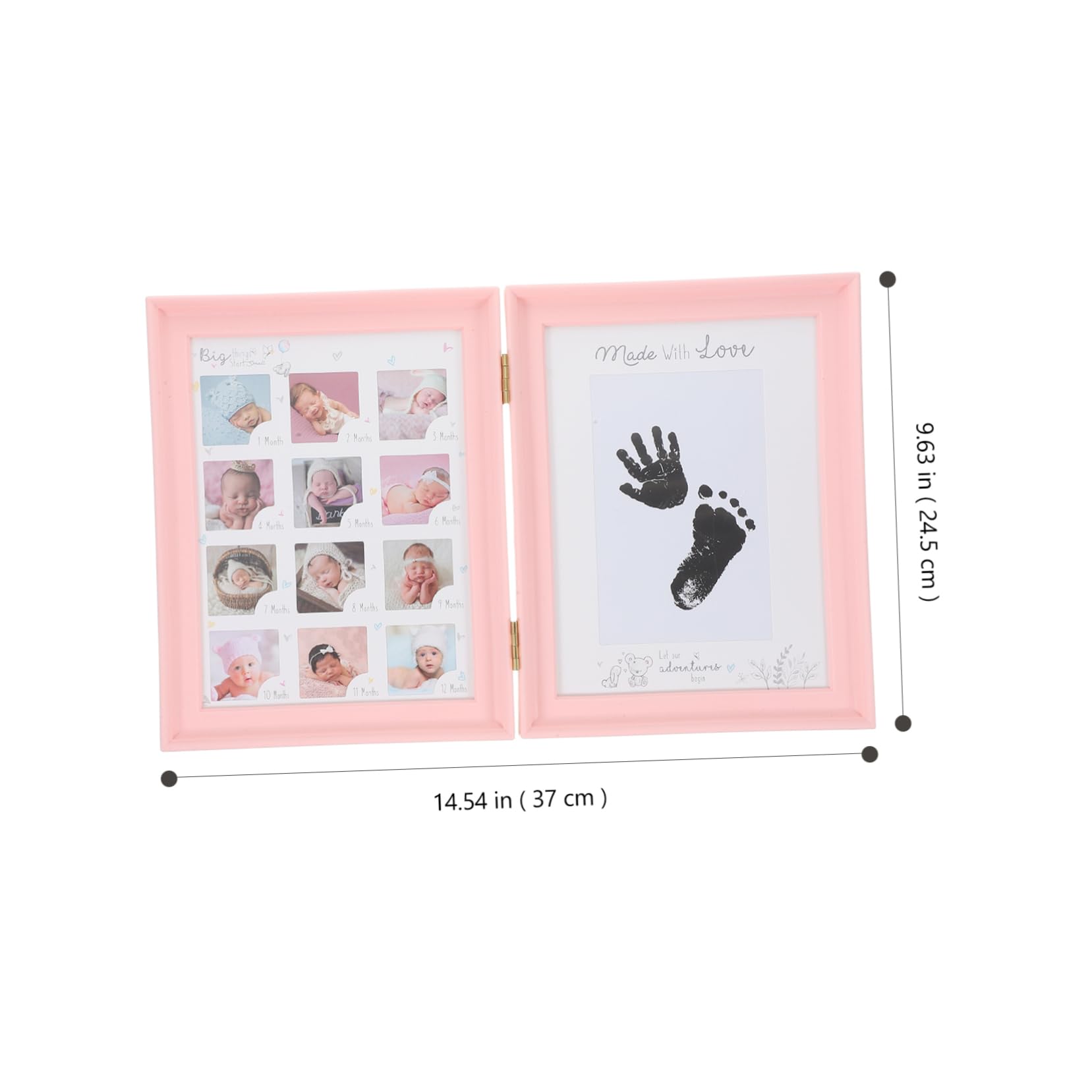 Cabilock Photo Frame Handprint Footprint Kit Baby Shower Present Pink Baby Picture Frame Dec
