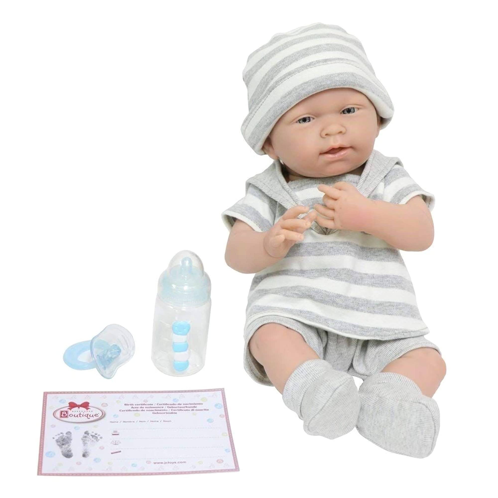 JC Toys- Muñeca La Newborn recién nacida de 38 cm es de vinilo suave, con ropa de punto y accesorios, niña, rosa, diseñado en España por Berenguer, +2 años — view 21