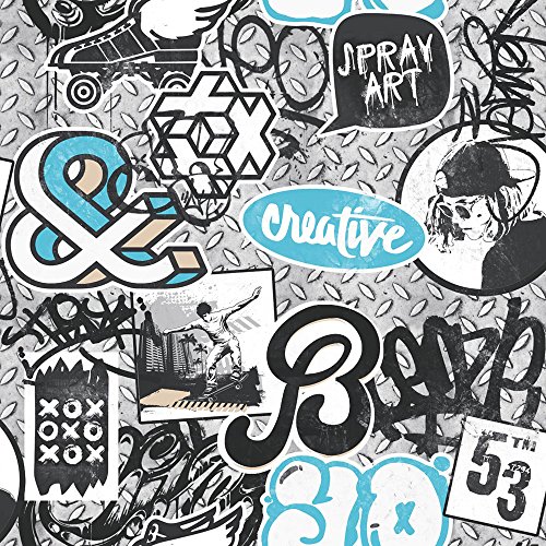 Muriva chatarra Wallpaper -, azul, L15811 Cover