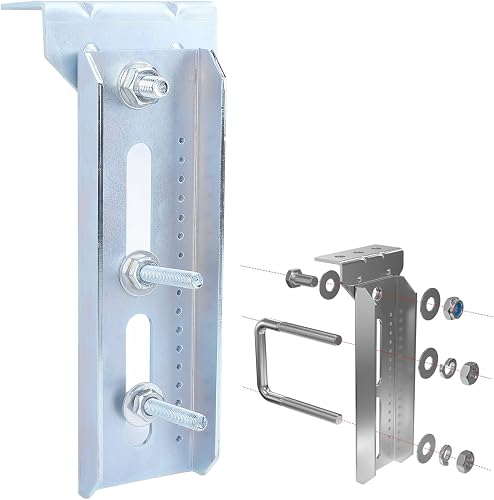 Kit Staffa per Cuccetta Superiore Girevole Zincata 4 Pezzi 8 con Bulloneria per Rimorchio Barche, Adatto per Traverse per Rimorchio Barche 3 x 3, 2 x 3, 1,5 x 3 Pollici - 3