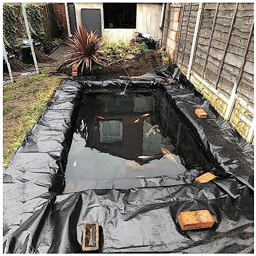 YAZGAN Schwarze Plane Teichabdeckung HDPE Fischteichfolie Reißfeste Schutzfolie Anti-Versickerungsverstärkung Garten Wasserfall Landschaft – Bild 4