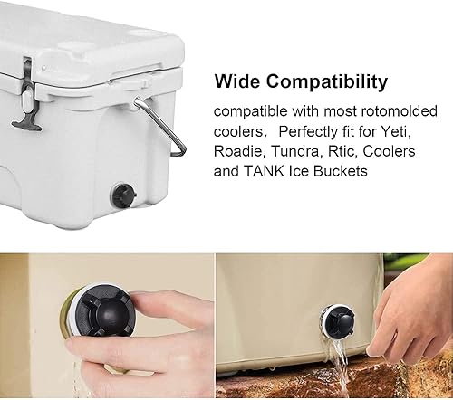 Miniatura 4 de Tapones de drenaje de repuesto para la línea de enfriadores Roadie, Tundra y tanque de Yeti y refrigeradores RTIC con diseño a prueba de fugas