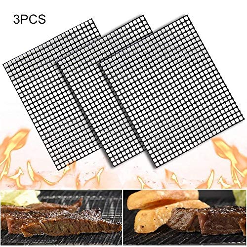 RUONAI 3PCS Nonstick Glass Fiber BBQ Grill Mat Barbecue Grilling Pad Grill Topper Mesh Net Outdoor Camping Picnics BBQ Tools bbq mat