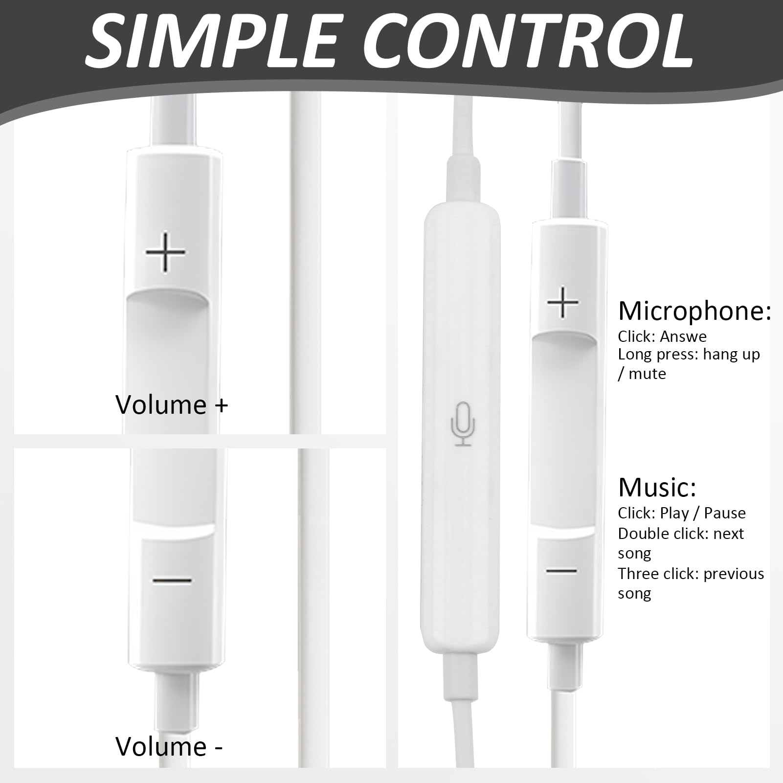 Lot de 4 écouteurs Filaires 3.5mm avec Microphone et Contrôle du VolumeAdaptés pour Téléphones Portables Tablettes MP3 Qualité Sonore Exceptionnelle et Confort Optimal