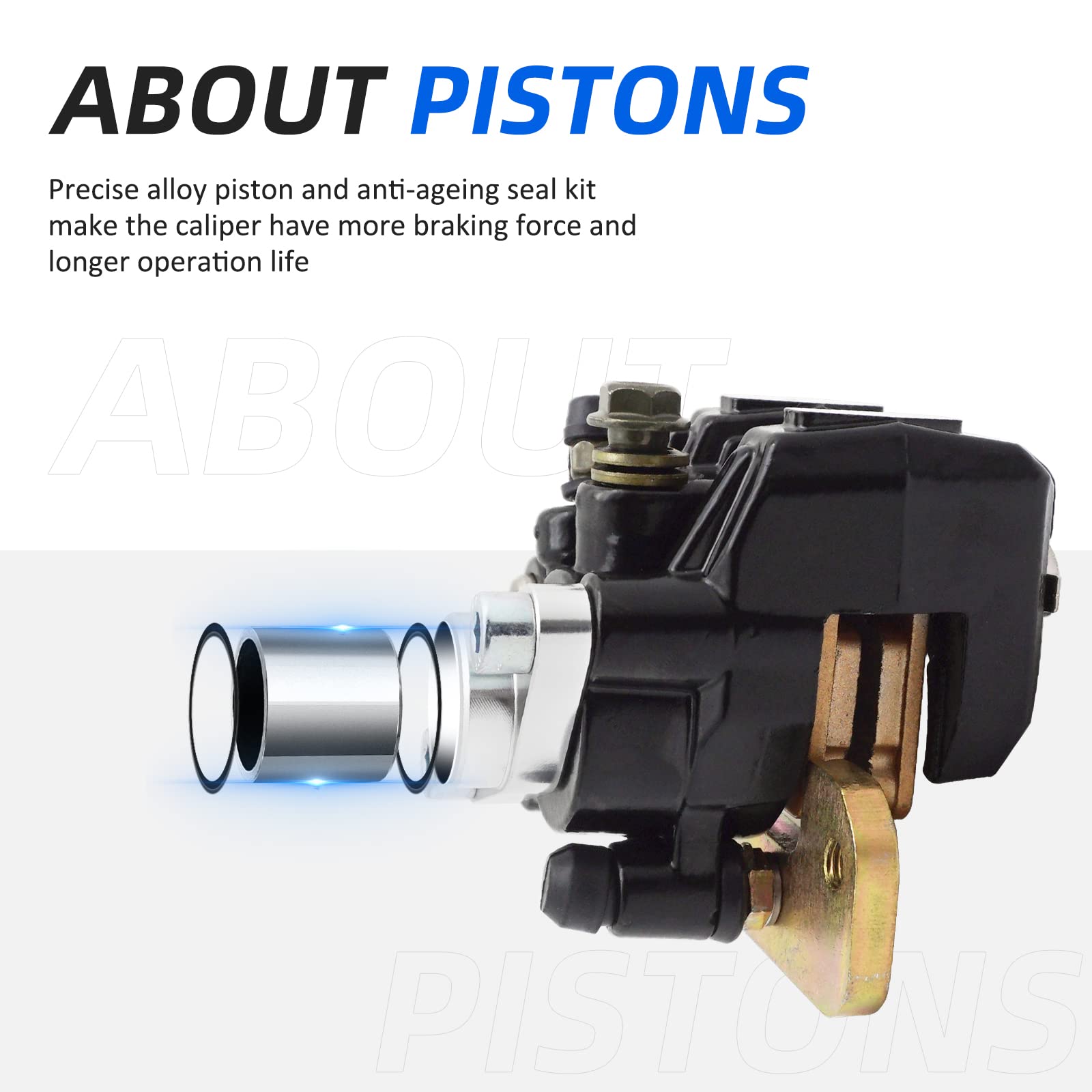 Jeffergarden Étrier De Frein Arrière Universel En Alliage D'acier Avec Plaquettes De Frein Pour VTT Et Quads à Moteur 110cc, 125cc, 150cc, 200cc, 250cc