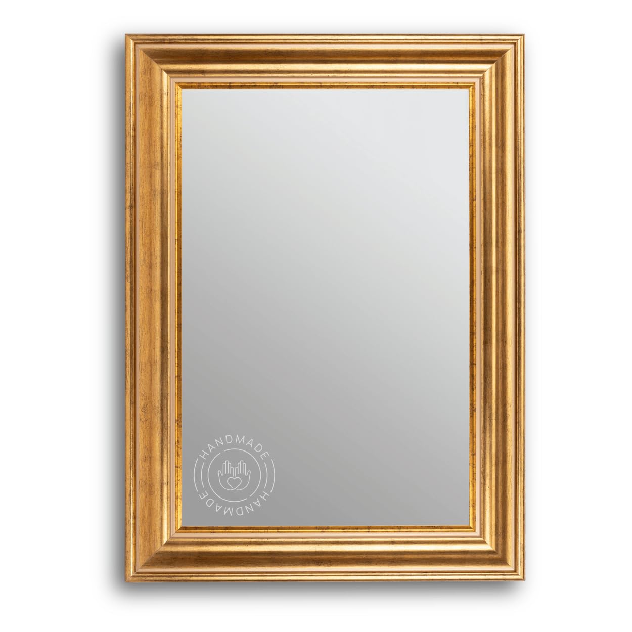 CLAMARO 'RIGA' Specchio da parete anticato, 50 x 120 cm, con cornice | oro, shabby chic, vintage, barocco, con cornice in legno, specchio barocco con gancio in metallo e materiale di montaggio