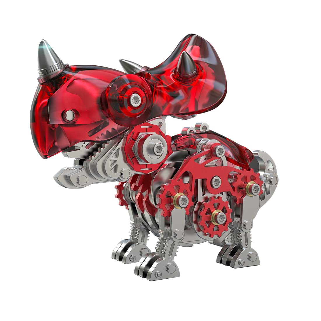 Puzzle 3D metalu serii dinozaurów Triceratops Model Kit, 222 szt. Metalowe puzzle 3D metalu, miniaturowe zestawy modeli, puzzle 3D łamigłówkami, ozdoby stali nierdzewnej dorosłych
