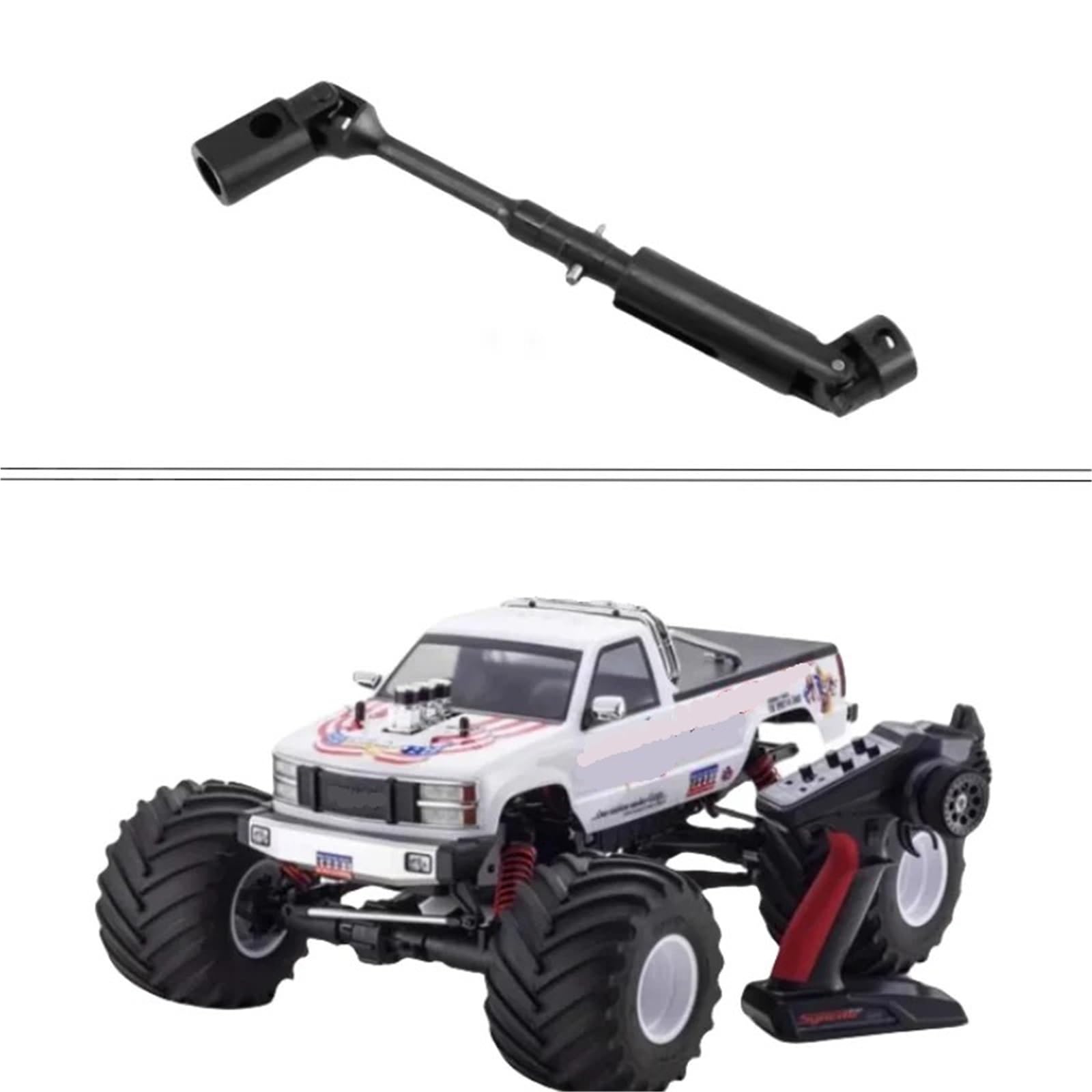 Metalowy przedni centralny uniwersalny wał napędowy MA357 pasuje do KYOSHO USA-1 1/8 Foxx RC Car Monster Truck Zestaw wałów Części wału napędowego