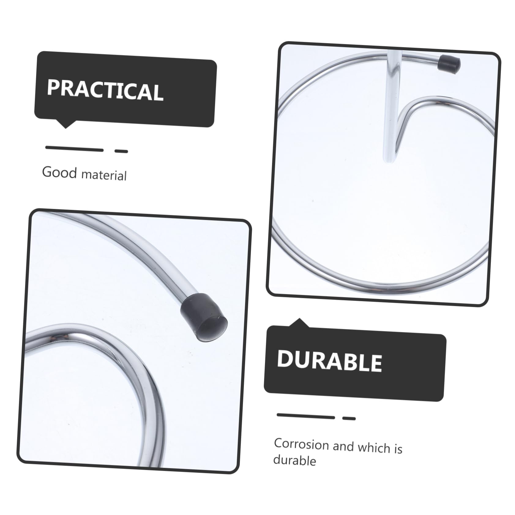 Égouttoir à Carafe à Vin Support Vertical Gain de Place en Acier Inoxydable Argenté, Lot de 2 Pièces pour Bars et Hôtels