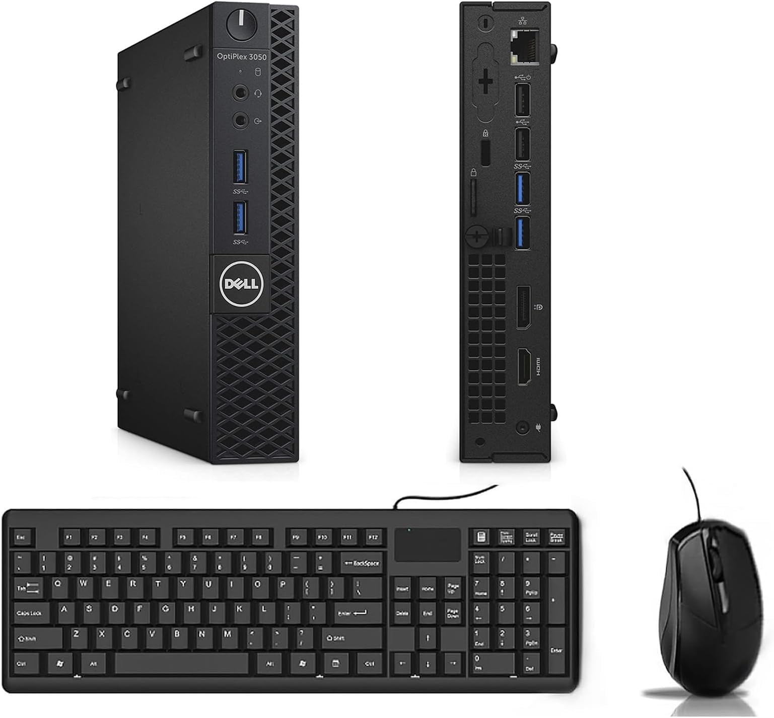 Dell Optiplex 3050 Mini Ordinateur de Bureau, Intel Core i7-7700, 8 Go de RAM, SSD 256 Go, Wi-FI, Bluetooth, Clavier QWERTY US, Windows 11 Pro (Reconditionné)