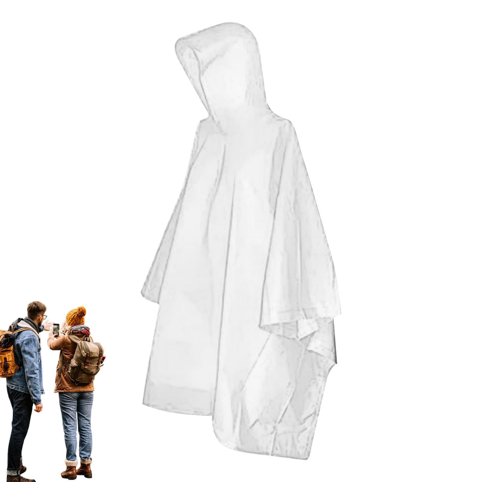 Topspitgo Poncho Impermeabile Per Bambini, 2 Pezzi, Parapioggia, Riutilizzabile, Poncho Antipioggia, Bianco, Taglia Unica - Foto 6