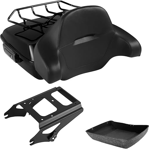 Miniatura 4 de TCMT Razor Tour Pack Respaldo de maletero desmontable Rack de montaje de dos patas para Harley Touring Road King Road Street Electra Glide 2009-2013