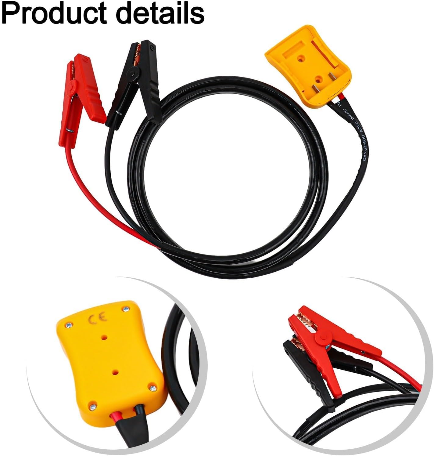 Automotive Booster For Jumper Cable Clamps 8AWG 5.9FT PVC For 18V-20V Max Batteries