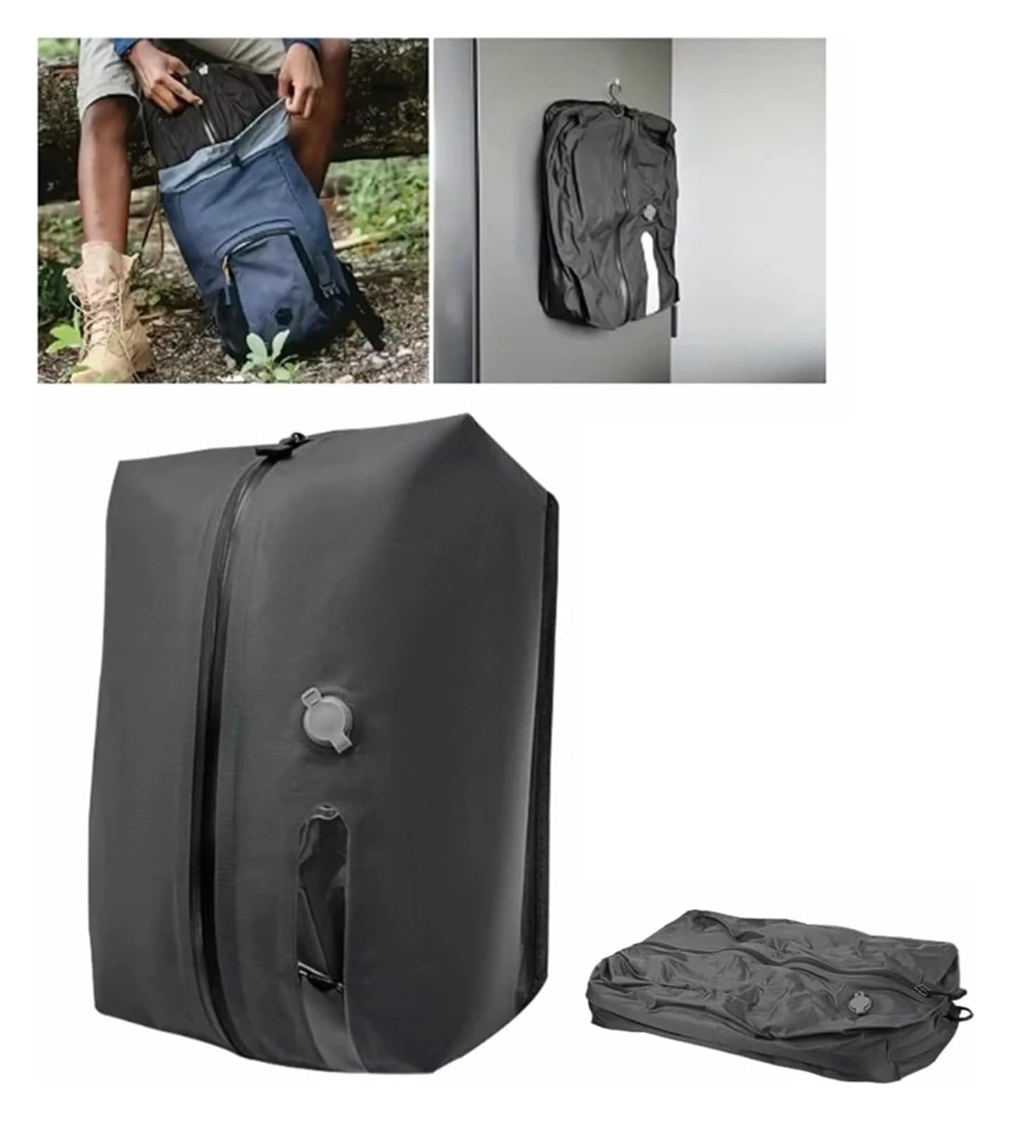 Per Moto Borsa Da Viaggio A Compressione Sottovuoto Per Vestiti Zaini E Imbarco Sigillata Per Viaggi Affari Moto Borsa Laterale(2 Pcs Black)