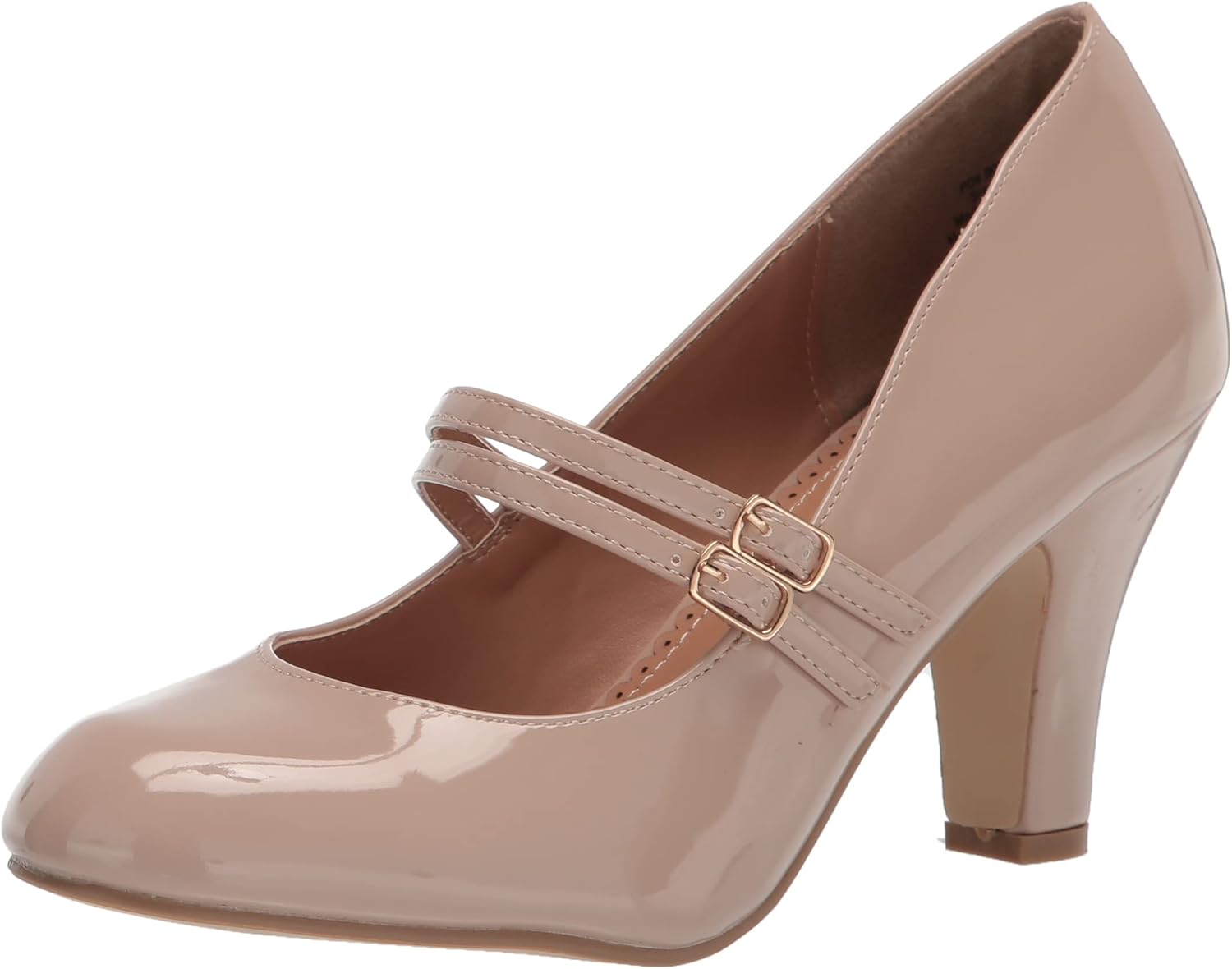 Journee Collection Womens Wendy Patent Round Toe Pumps Tan 6.5 Medium (B,M)