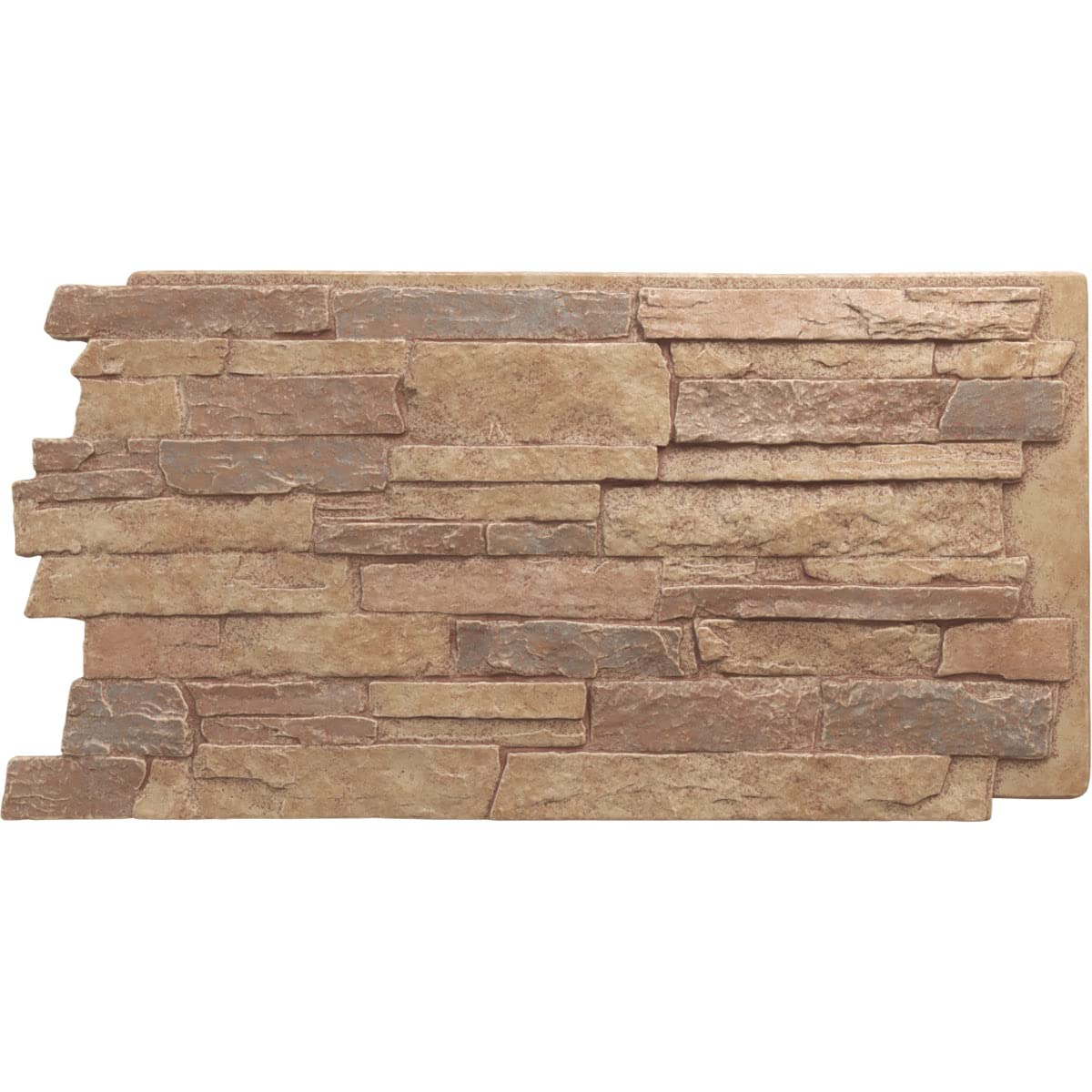 EverStone Acadia Ledge Faux Stone Panel, 49"W x 25 1/2"H x 1 1/4"D, Fall Bank Color