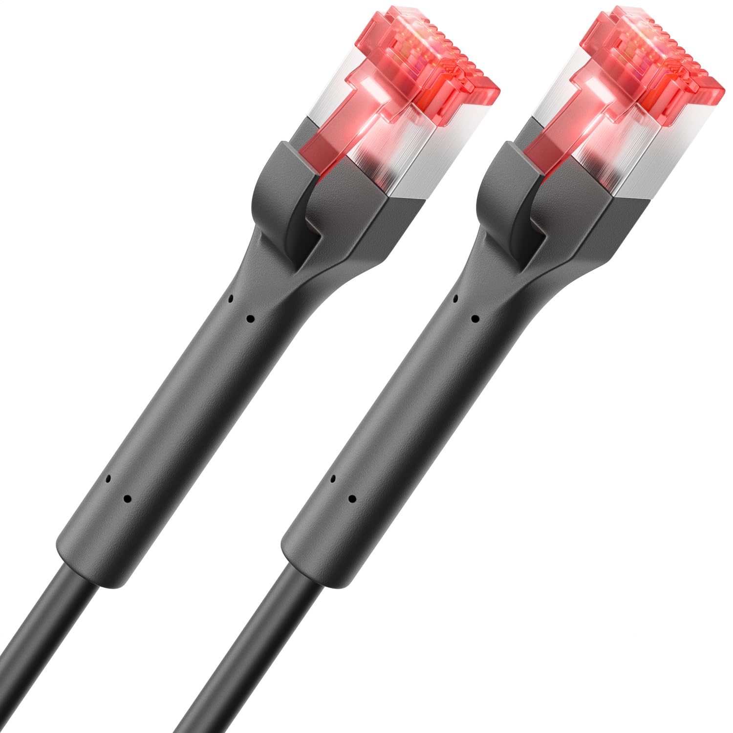 deleyCON 1m CAT6a Patchkabel SLIM (10 Gbit/s, Kupfer) Gigabit Netzwerkkabel Ethernet Cable Kabel RJ45 Stecker POE CAT 6 LAN für Patchpanel PC PS5 Router Modem TV Switch Laptop Schwarz