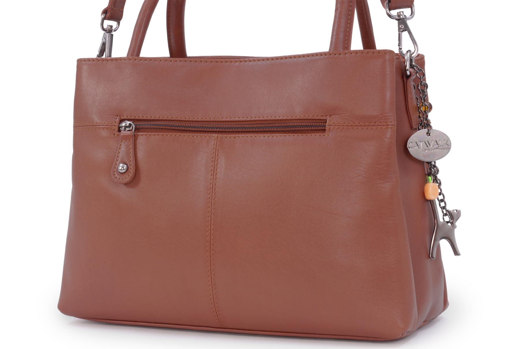 Catwalk Collection Handbags - Bolso de Hombro de Piel - Correa Bandolera Desmontable - Tote Mediano Mujer - Bolso de Mano Diario - Rosaline
