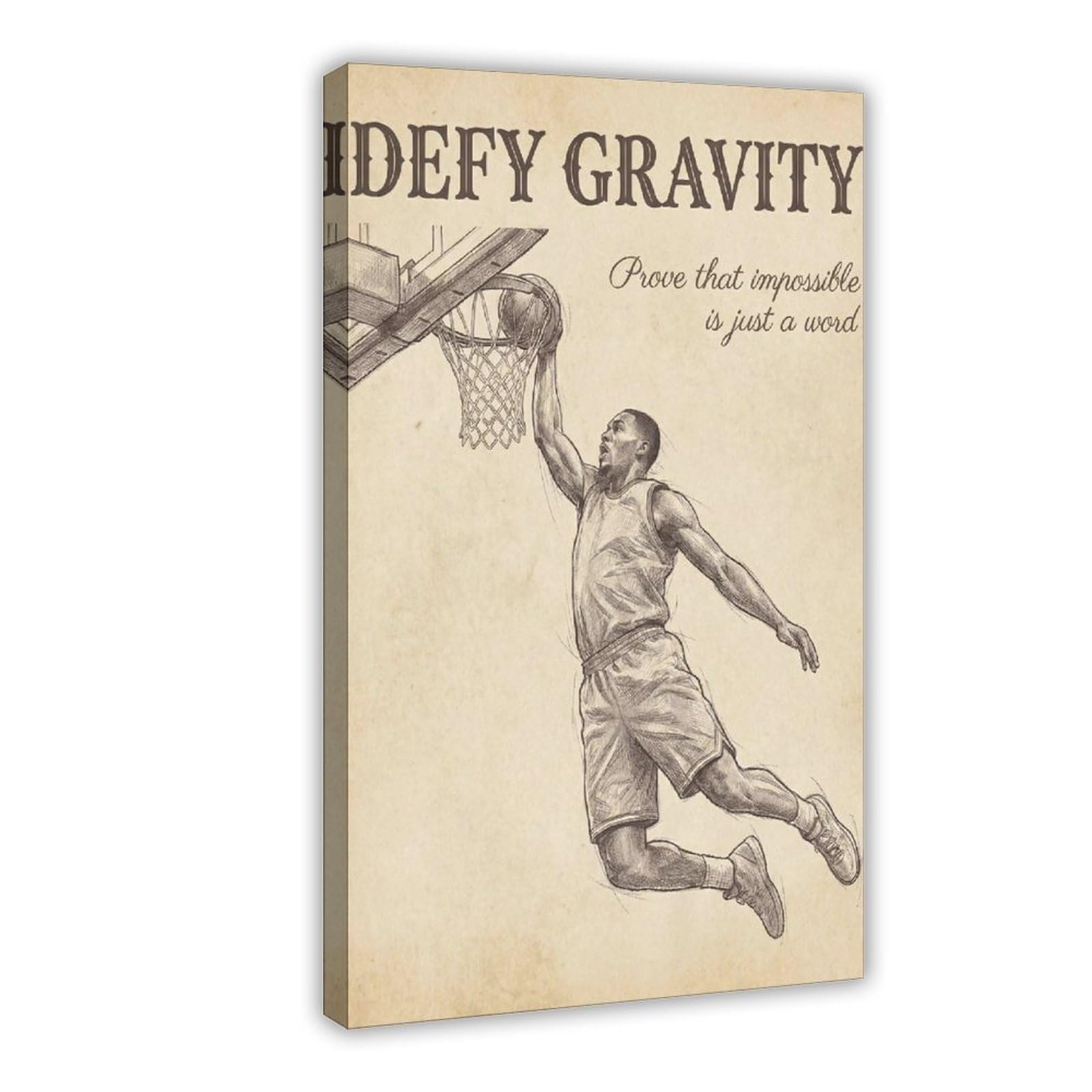 Ywtjax Frame-Style Basketball Player Poster Canvas Poster For Office Decor Gift