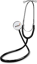 Pulox Stéthoscope à Tête Plate - Appareil d'écoute professionnel pour médecins, infirmières et secouristes - Noir