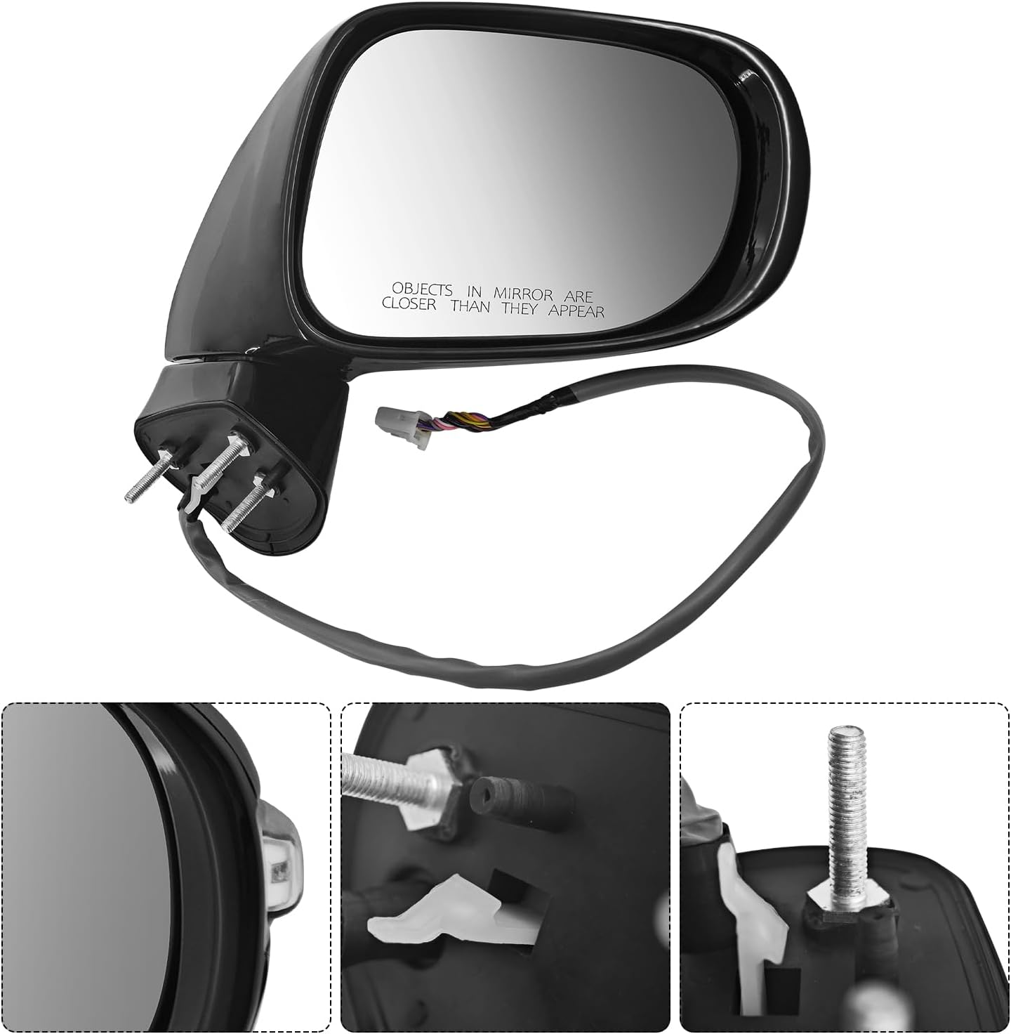 Right Passenger Side Mirror Power Heated Compatible with Lexus ES350 2010 2011 2012 LX1321135 Smooth Black