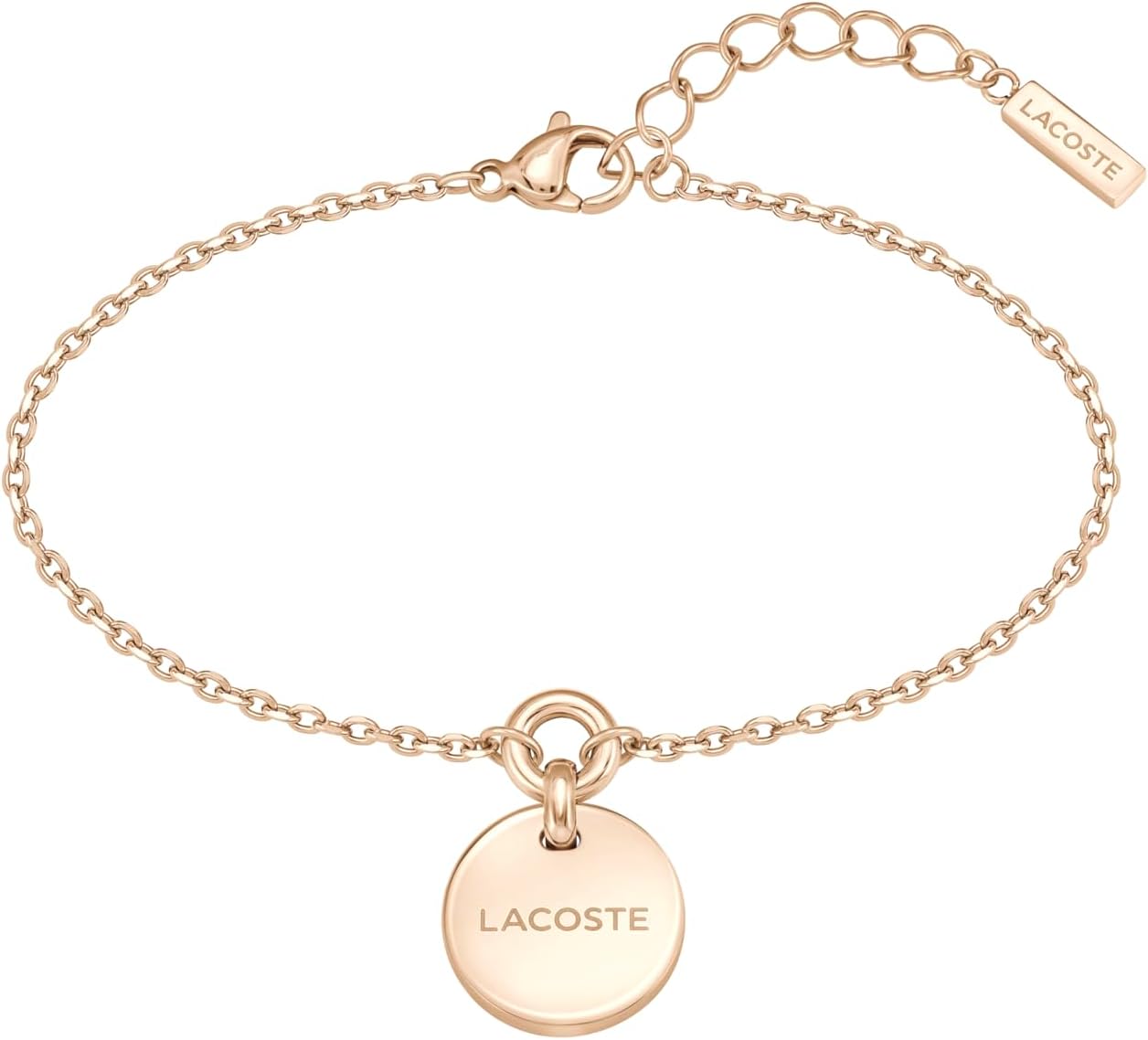 Lacoste Memento Pendant Bracelet for Women - Stainless Steel Jewelry - Adjustable Band - Classic Collection, Icon Design - Fashion Accessory - Gift For Her