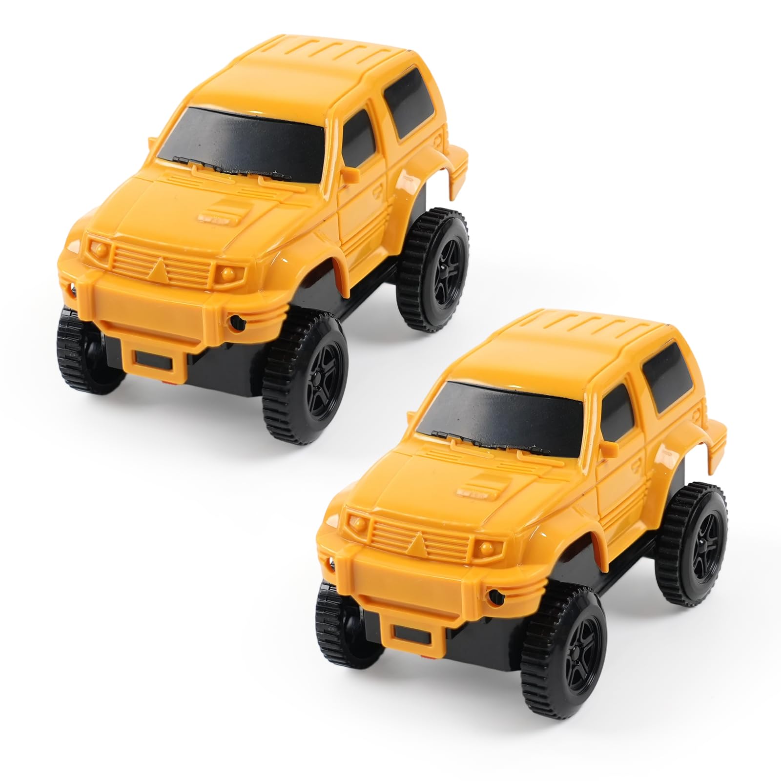 Construction Race Cars Accessories for Kids - 2-Pack Engineering Electric Toy Cars, Birthday Gifts for 3 4 5 6 7 Year Old Boys, Compatible with Construction Race Car Track Set