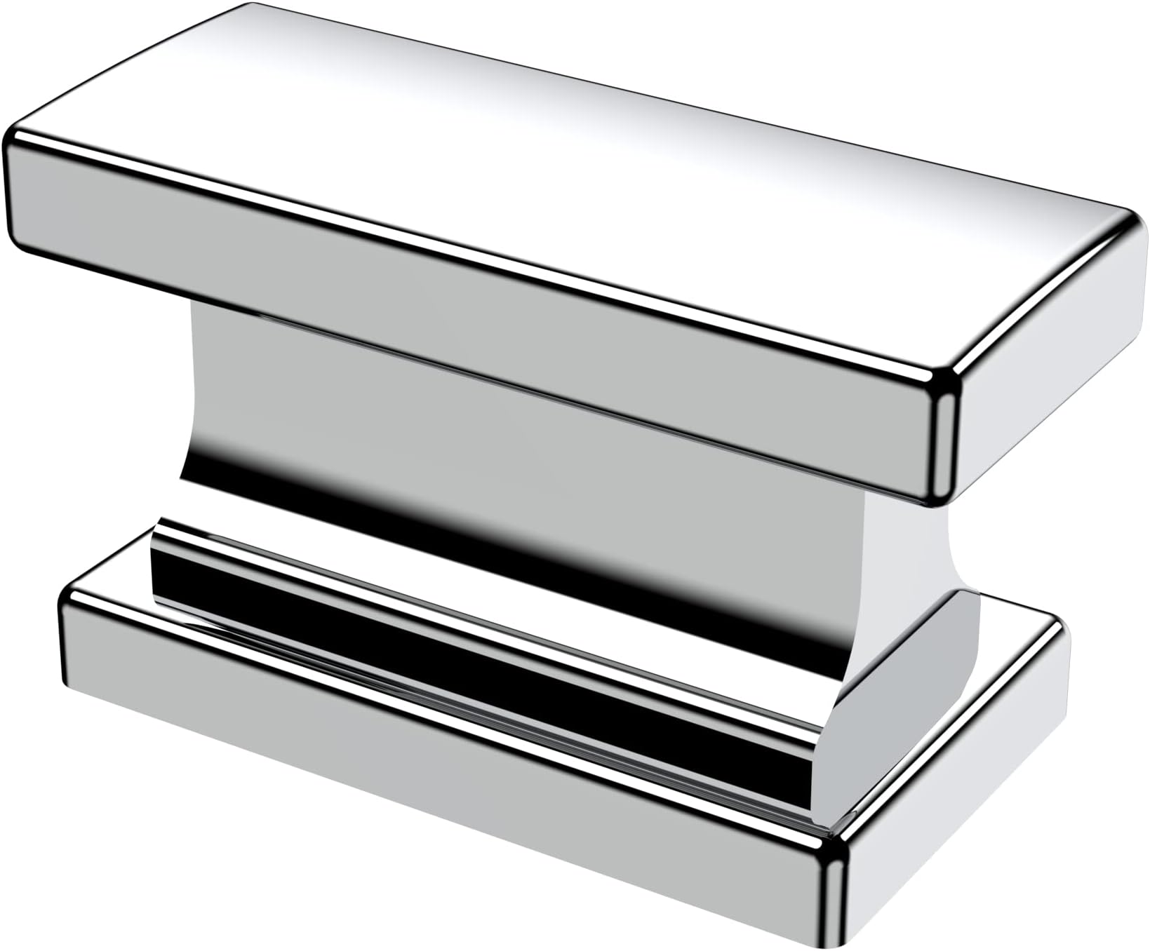 Alzassbg 10 Pack Polished Chrome Cabinet Knobs, 1.46 Inch(37mm) Rectangle Kitchen Hardware Knobs for Cabinets and Drawers AL6061CP