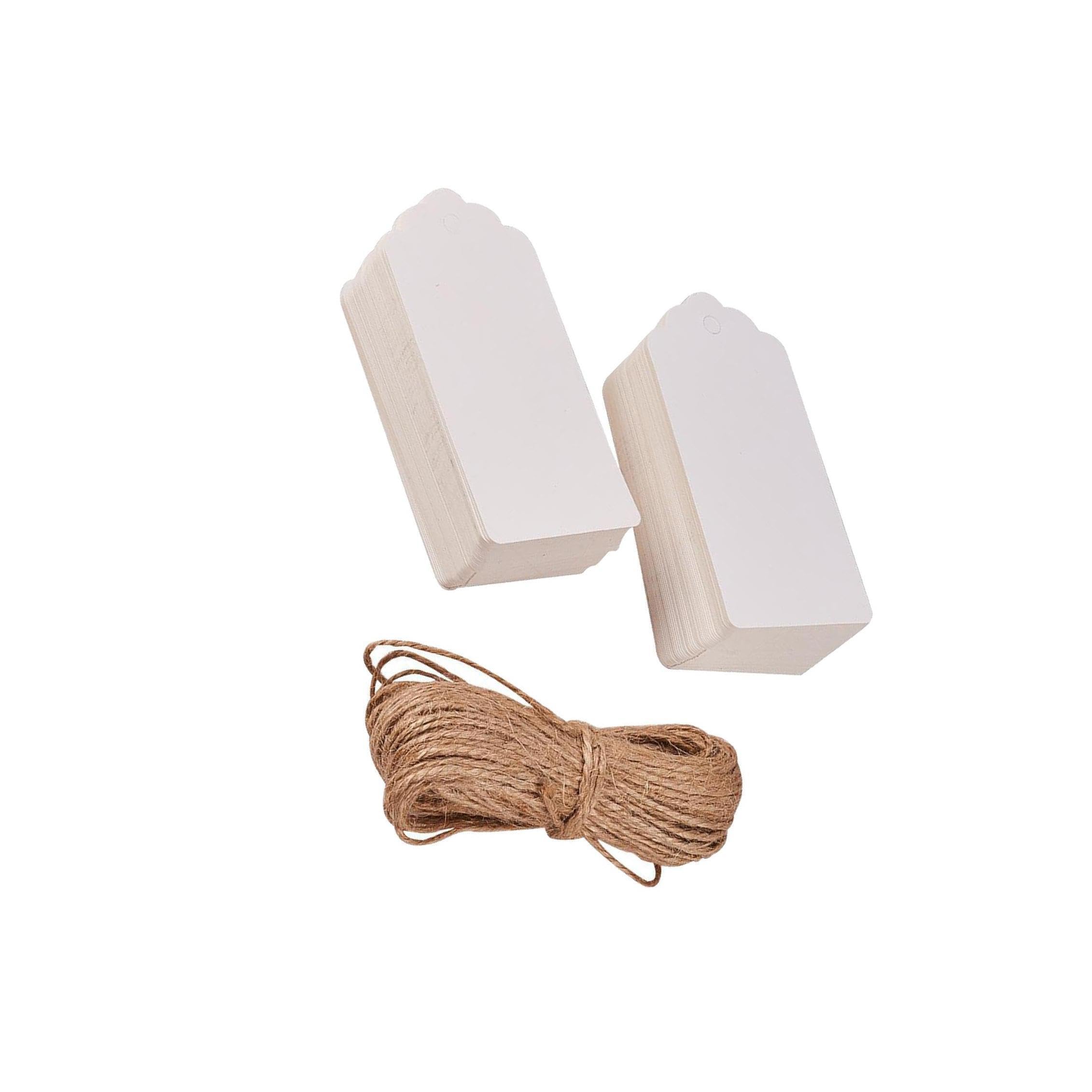 PIXZCSA Blank Kraft Paper Tags with Twine Sturdy Labels Scrapbooking Wedding Gifts Crafts and Unique Celebrations Blank Gift Tags with Holes Cardstock
