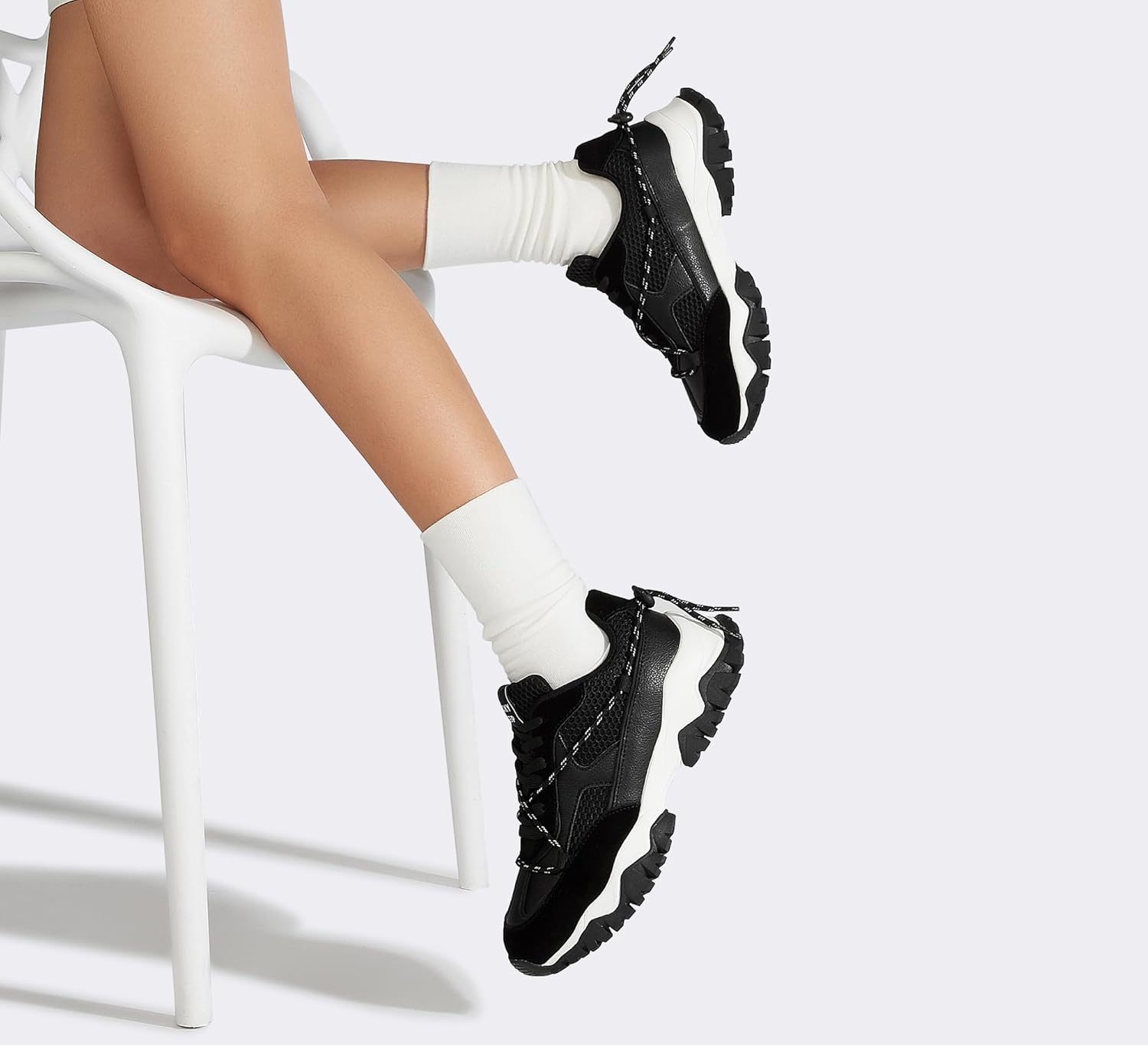 LUCKY STEP Women's Platform Colorful Fashion Sneakers Tennis Retro Colorblock Adjustable Lace Lifestyle Stylish Cute Chunky Dad Casual Walking Shoes - Image 2