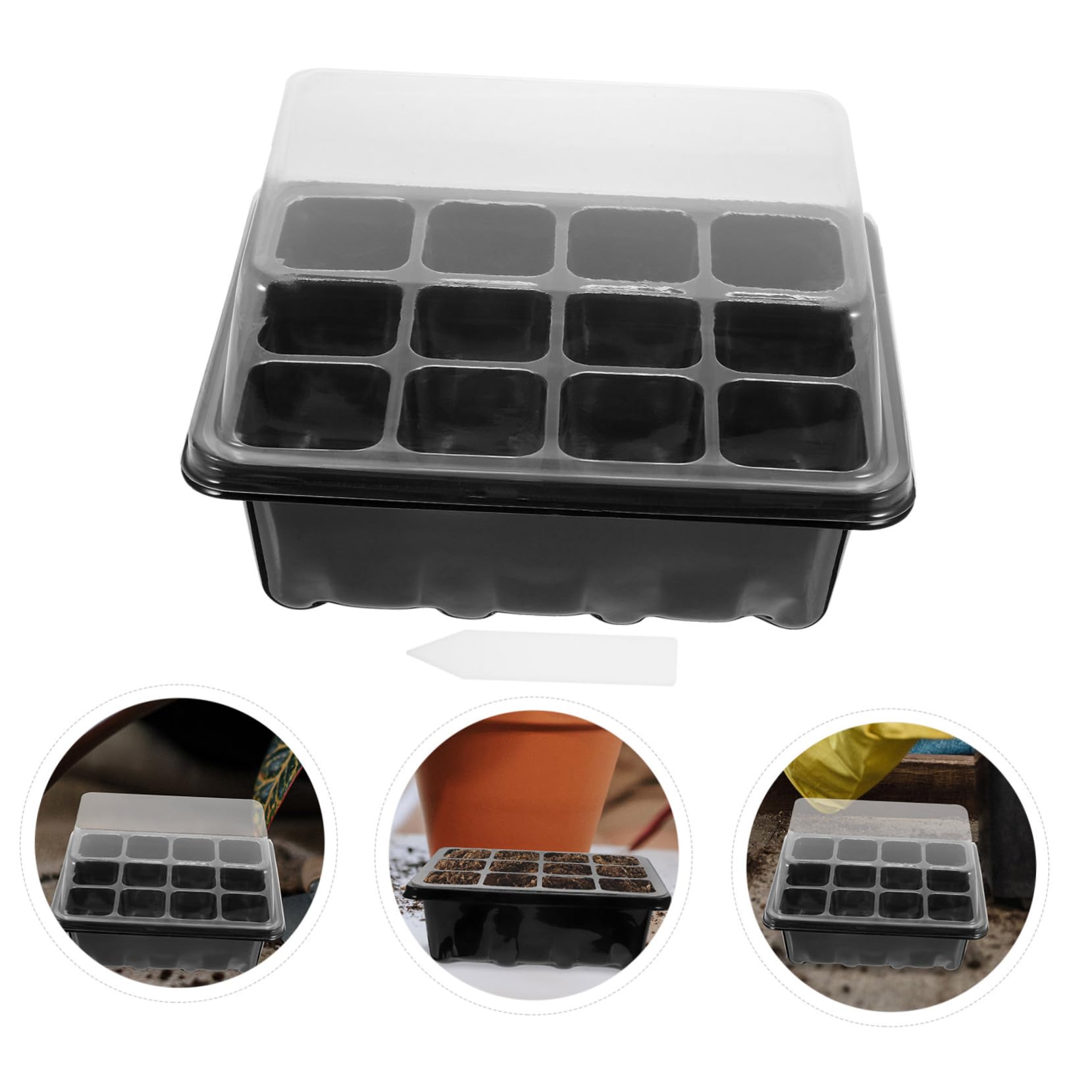 YARNOW 4 Juegos Caja De Plántulas Planta Semillas Kits De Cultivo De Micro Verduras Bandejas De Cultivo De Invernadero Bandeja De Siembra Bandeja De Maceta Bandeja De Germinación Inicio
