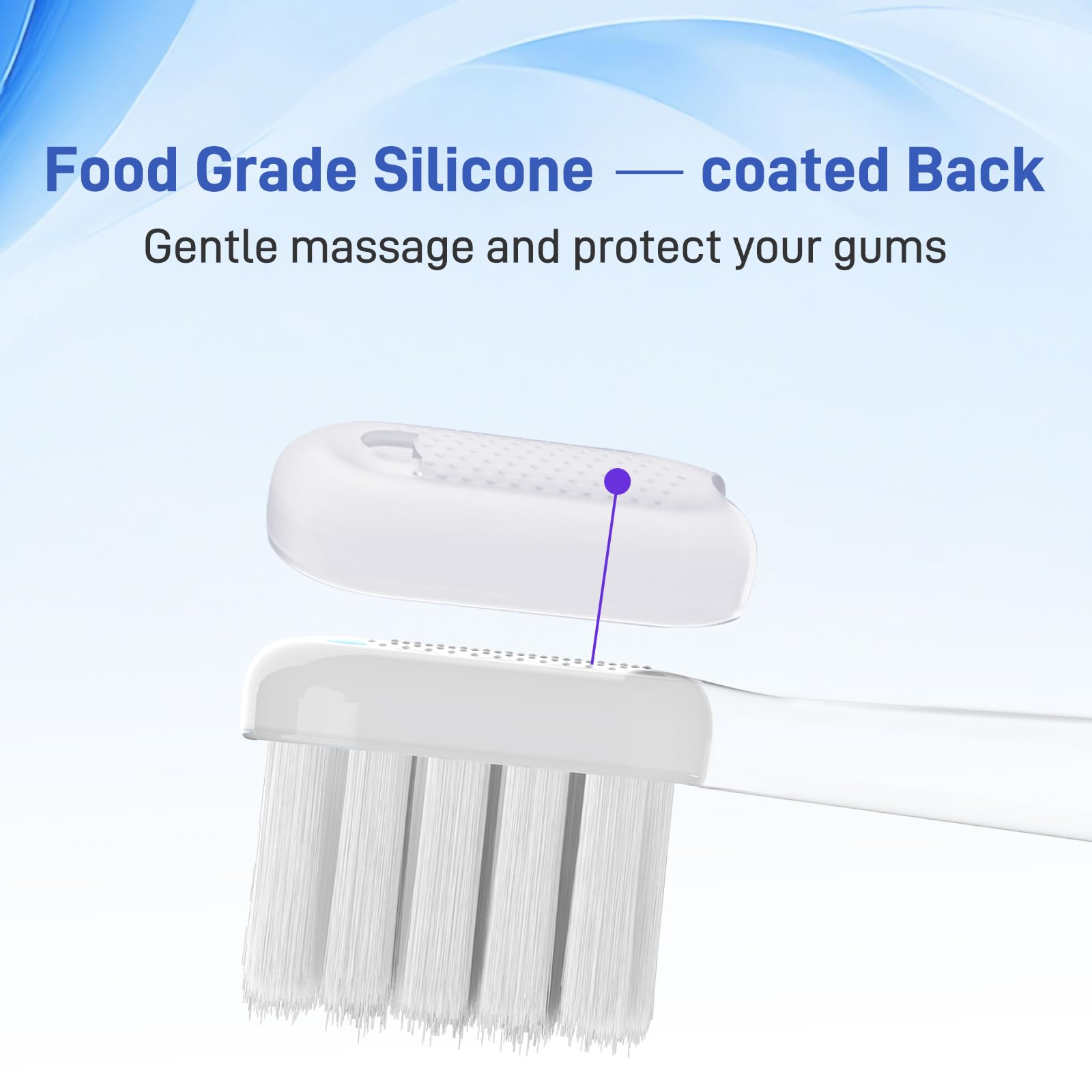 Cabezales de repuesto para cepillo de dientes eléctrico Laifen Wave, cuidado de las encías, transparente, paquete de 10