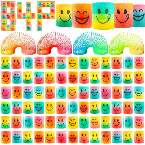 Image of 84 Pack Mini Spring Party Favors for Kids 3-5 4-8,Magic Rainbow Coil Toys