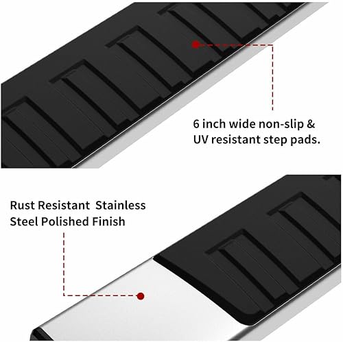 Miniatura 10 de Estribos laterales de aluminio, escalones laterales de camión Nerf Bars L+R para 200720082009201020112012201320142015201620172018201920202021 Tundra
